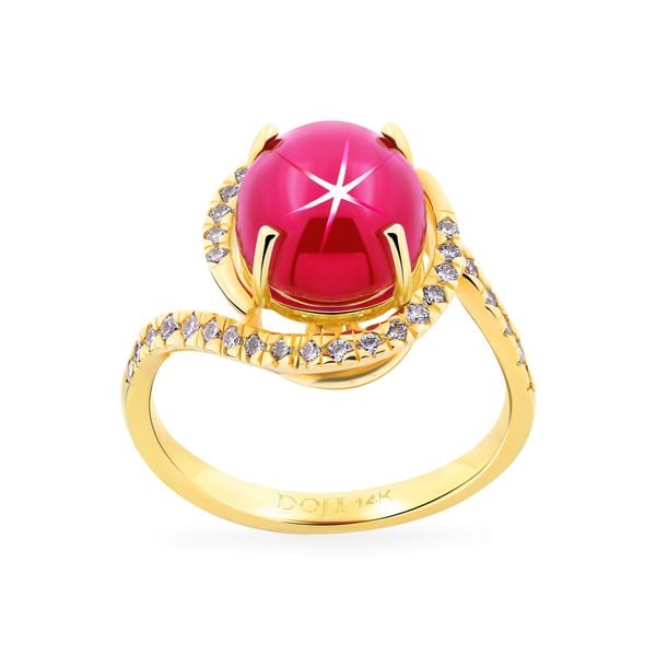 Nhẫn vàng vàng 14K gắn đá ruby DOJI AFRH000507F1RU1