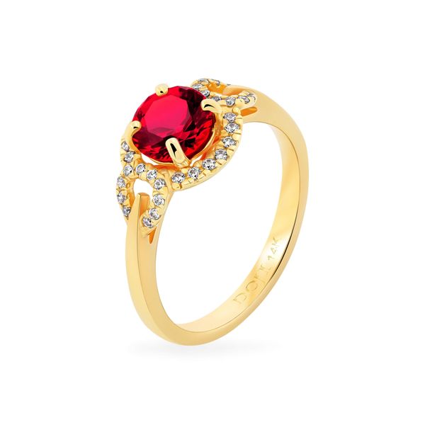 Nhẫn vàng vàng 14K gắn đá ruby DOJI AFRH000520F1RU1