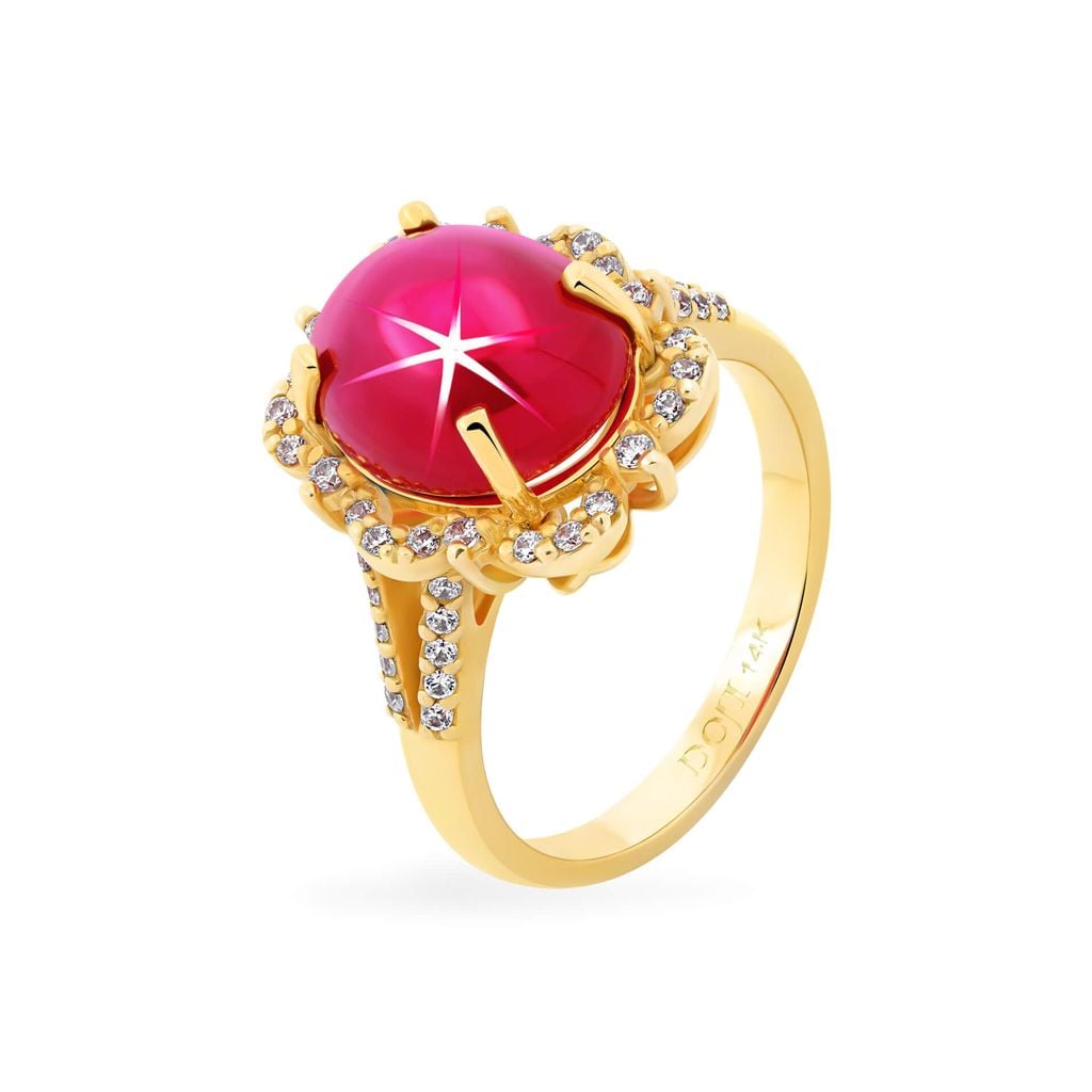 Nhẫn vàng vàng 14K gắn đá ruby DOJI AFRH000844F1RU1 