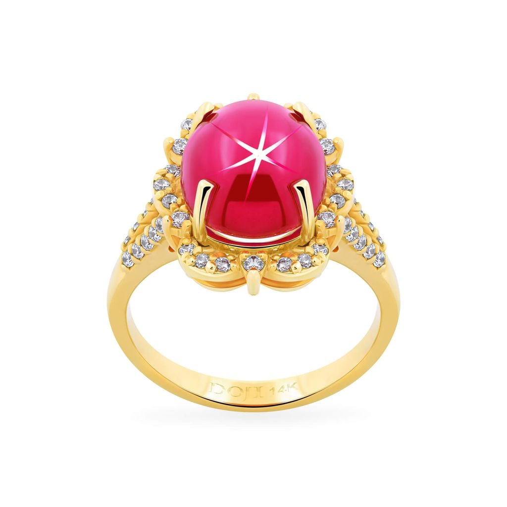 Nhẫn vàng vàng 14K gắn đá ruby DOJI AFRH000844F1RU1 