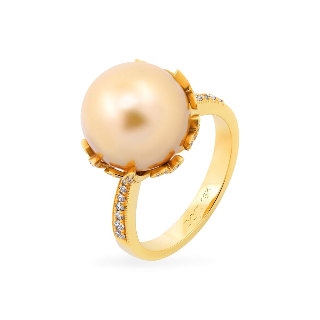 Nhẫn vàng vàng 18K gắn ngọc trai DOJI AFRI002500D1SS1 