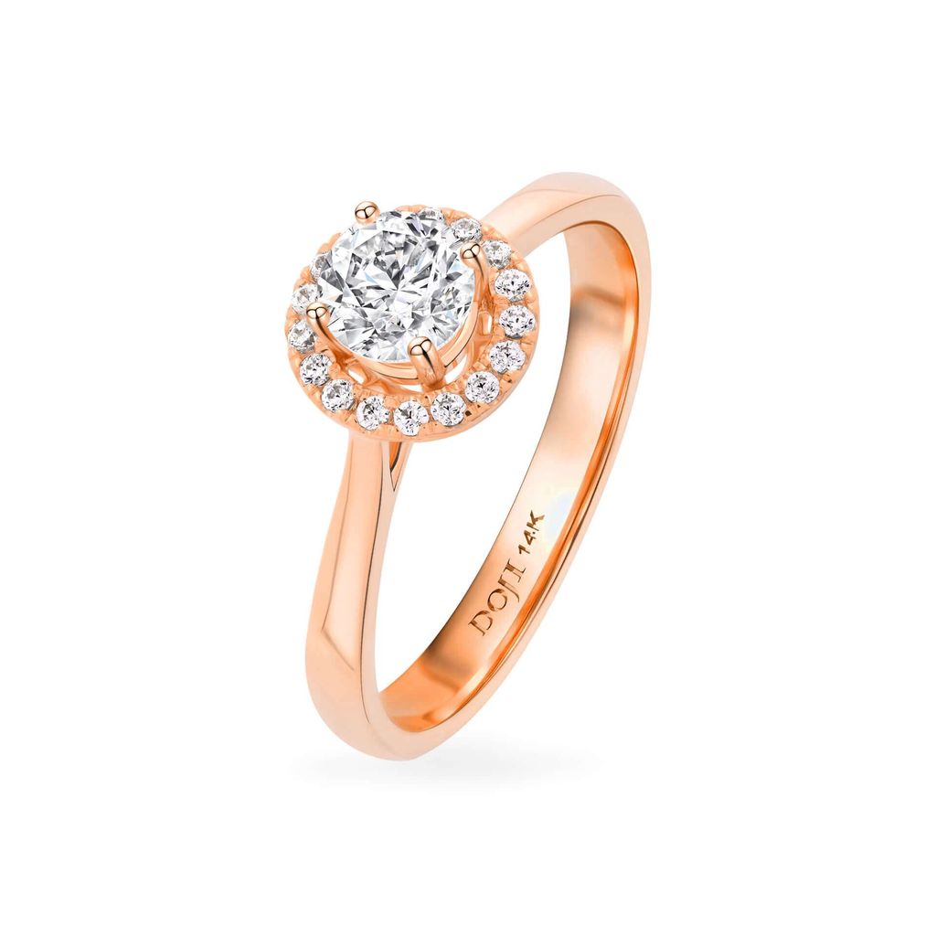 Nhẫn vàng hồng 14K gắn đá CZ DOJI AFRJ000009F3CZ1 