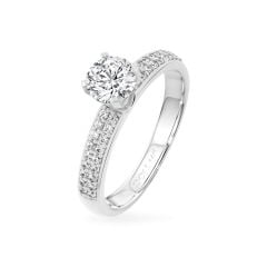 Nhẫn vàng trắng 14K gắn đá CZ DOJI AFRJ000012F2CZ1