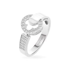 Nhẫn nữ vàng trắng 14K gắn đá CZ DOJI AFRJ000035F2CZ1