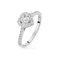 Nhẫn vàng trắng 14K gắn đá CZ DOJI AFRJ000038F2CZ1