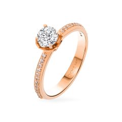 Nhẫn vàng hồng 14K gắn đá CZ DOJI AFRJ000047F3CZ1