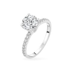 Nhẫn vàng trắng 14K gắn đá CZ DOJI AFRJ000048F2CZ1