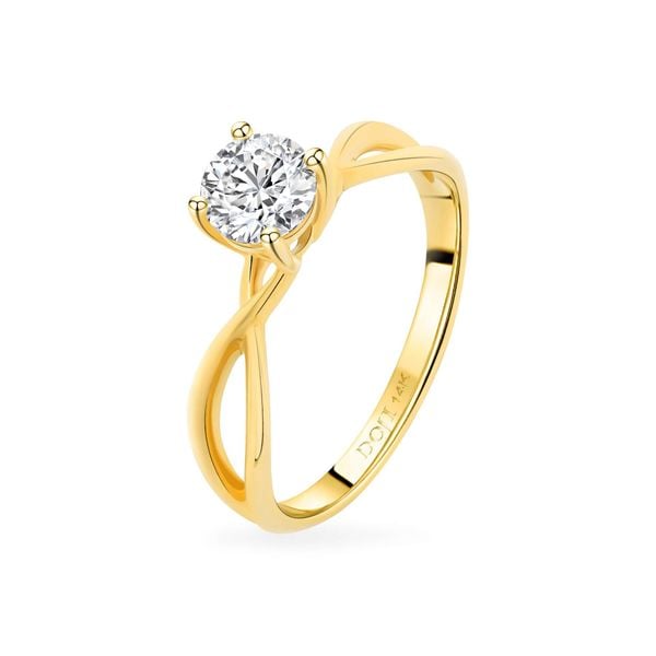Nhẫn vàng vàng 14K gắn đá CZ DOJI AFRJ000050F1CZ1
