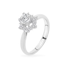 Nhẫn vàng trắng 14K gắn đá CZ DOJI AFRJ000097F2CZ1