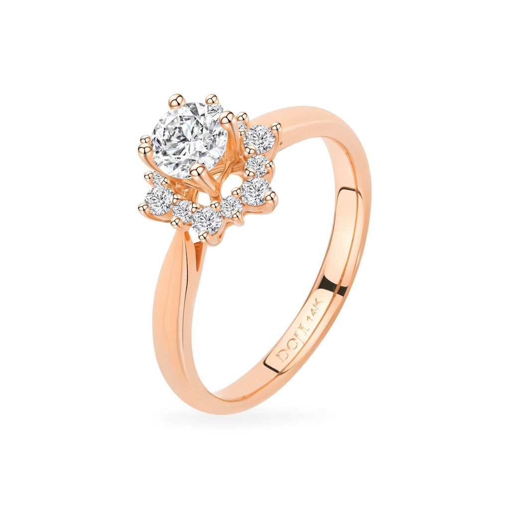Nhẫn vàng hồng 14K gắn đá CZ DOJI AFRJ000097F3CZ1 