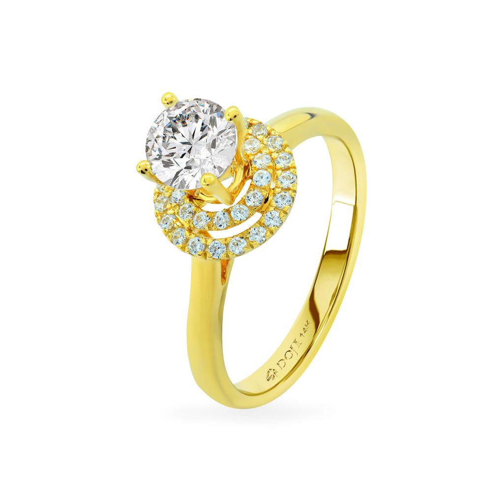 Nhẫn nữ vàng vàng 14K gắn đá CZ DOJI AFRJ000098F1CZ1 