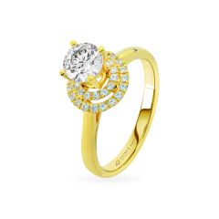 Nhẫn nữ vàng vàng 14K gắn đá CZ DOJI AFRJ000098F1CZ1