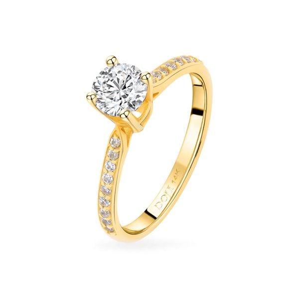 Nhẫn vàng vàng 14K gắn đá CZ DOJI AFRJ000099F1CZ1