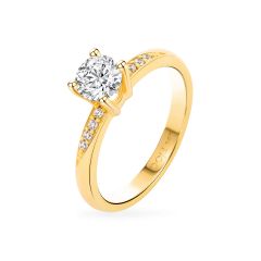 Nhẫn vàng vàng 14K gắn đá CZ DOJI AFRJ000100F1CZ1