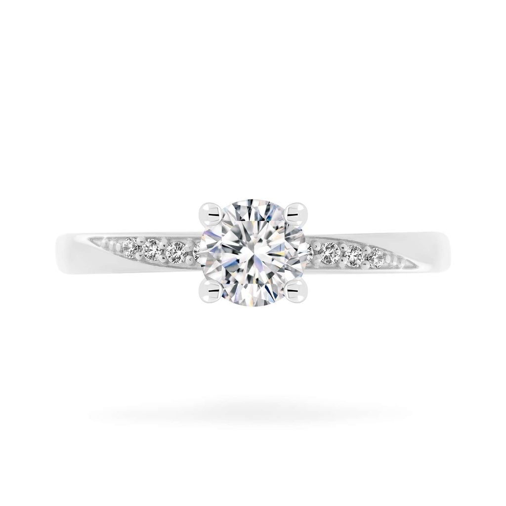 Nhẫn vàng trắng 14K gắn đá CZ DOJI AFRJ000100F2CZ1 