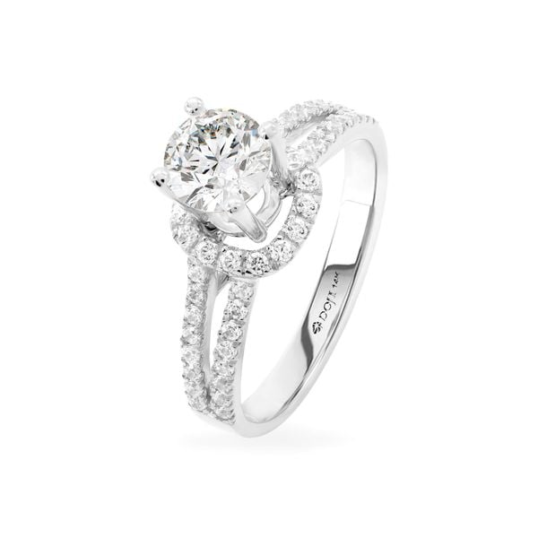 Nhẫn nữ vàng trắng 14K gắn đá CZ DOJI AFRJ000101F2CZ1