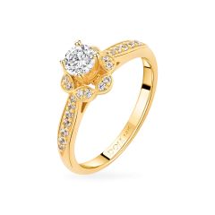 Nhẫn vàng vàng 14K gắn đá CZ DOJI AFRJ000104F1CZ1