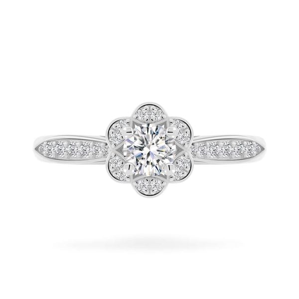 Nhẫn vàng trắng 14K gắn đá CZ DOJI AFRJ000104F2CZ1