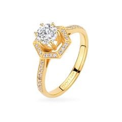 Nhẫn vàng vàng 14K gắn đá CZ DOJI AFRJ000106F1CZ1