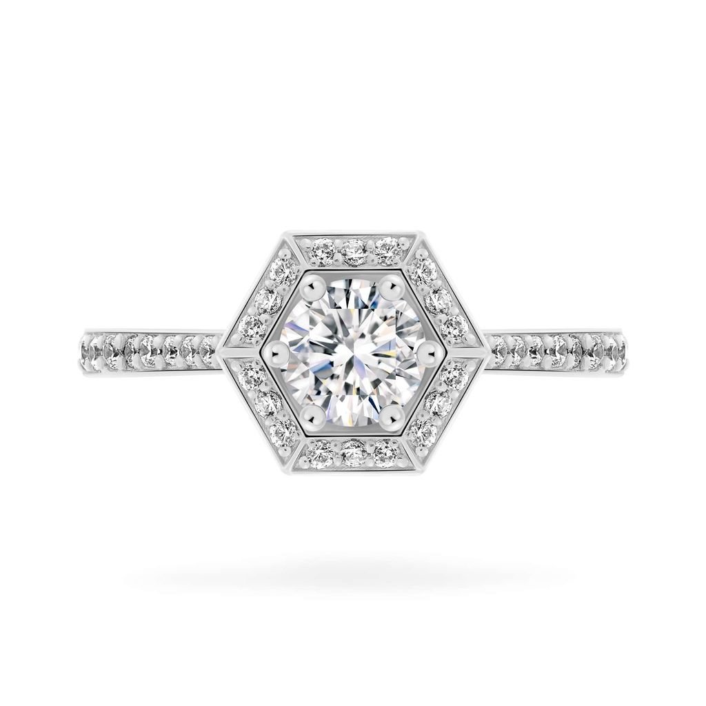Nhẫn vàng trắng 14K gắn đá CZ DOJI AFRJ000106F2CZ1 