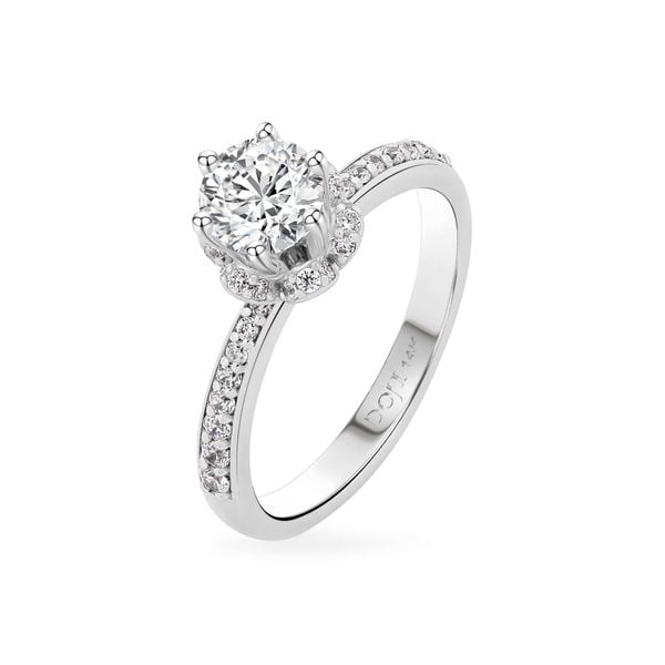 Nhẫn vàng trắng 14K gắn đá CZ DOJI AFRJ000107F2CZ1