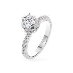 Nhẫn vàng trắng 14K gắn đá CZ DOJI AFRJ000107F2CZ1