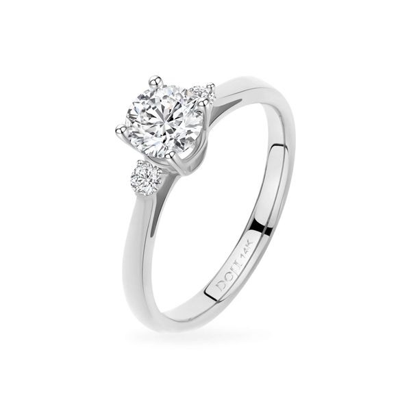 Nhẫn vàng trắng 14K gắn đá CZ DOJI AFRJ000122F2CZ1