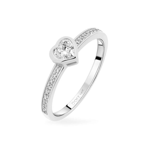 Nhẫn vàng trắng 14K gắn đá CZ DOJI AFRJ000124F2CZ1