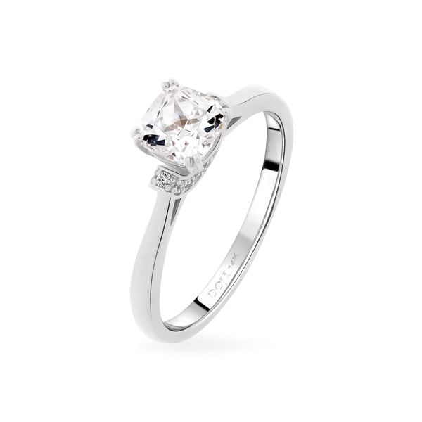 Nhẫn vàng trắng 14K gắn đá CZ DOJI AFRJ000125F2CZ1