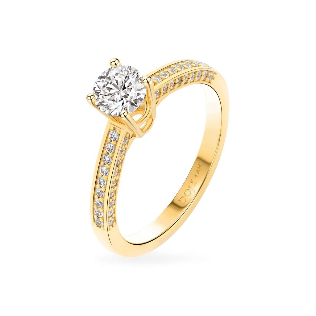 Nhẫn vàng vàng 14K gắn đá CZ DOJI AFRJ000129F1CZ1 