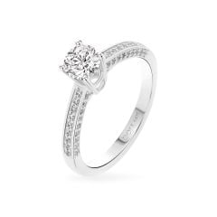 Nhẫn vàng trắng 14K gắn đá CZ DOJI AFRJ000129F2CZ1