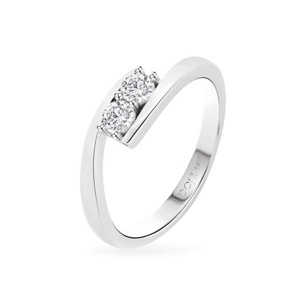 Nhẫn vàng trắng 14K gắn đá CZ DOJI AFRJ000134F2CZ1