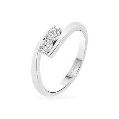 Nhẫn vàng trắng 14K gắn đá CZ DOJI AFRJ000134F2CZ1