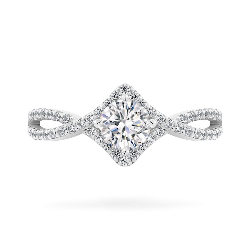 Nhẫn vàng trắng 14K gắn đá CZ DOJI AFRJ000146F2CZ1 