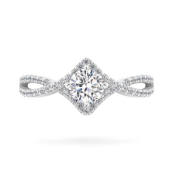 Nhẫn vàng trắng 14K gắn đá CZ DOJI AFRJ000146F2CZ1