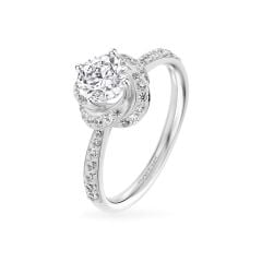 Nhẫn vàng trắng 14K gắn đá CZ DOJI AFRJ000150F2CZ1