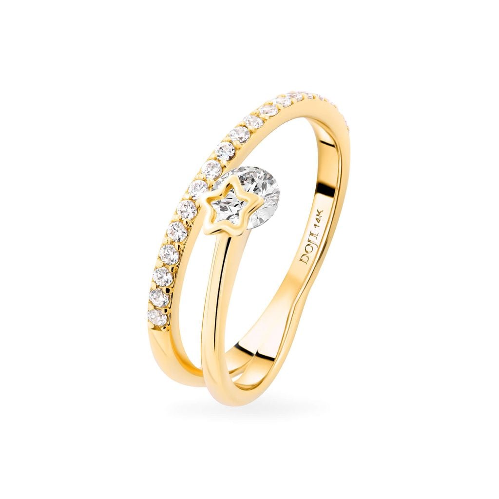 Nhẫn nữ vàng vàng 14K gắn đá CZ DOJI AFRJ000325F1CZ1 