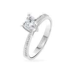 Nhẫn vàng trắng 14K gắn đá CZ DOJI AFRJ000403F2CZ1