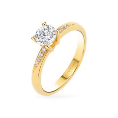 Nhẫn vàng vàng 14K gắn đá CZ DOJI AFRJ000407F1CZ1