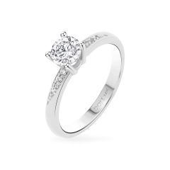 Nhẫn vàng trắng 14K gắn đá CZ DOJI AFRJ000407F2CZ1