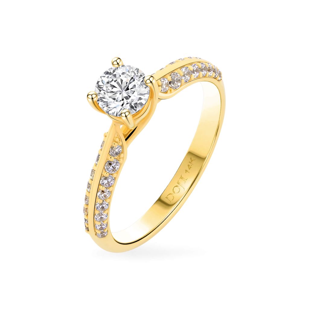 Nhẫn vàng vàng 14K gắn đá CZ DOJI AFRJ000414F1CZ1 