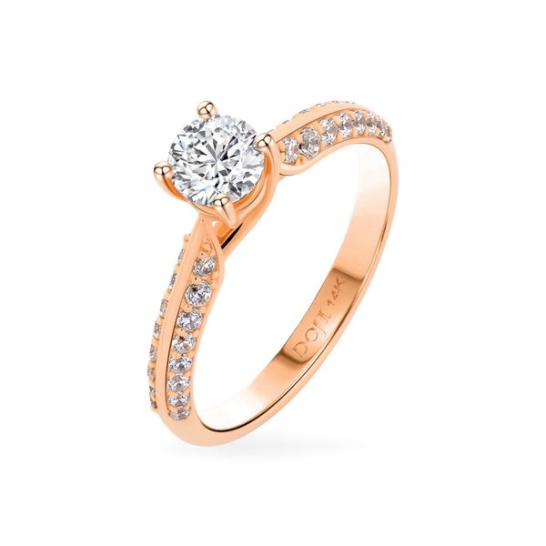 Nhẫn vàng hồng 14K gắn đá CZ DOJI AFRJ000414F3CZ1