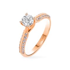 Nhẫn vàng hồng 14K gắn đá CZ DOJI AFRJ000414F3CZ1