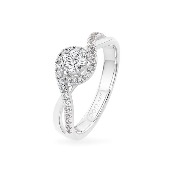 Nhẫn vàng trắng 14K gắn đá CZ DOJI AFRJ000422F2CZ1