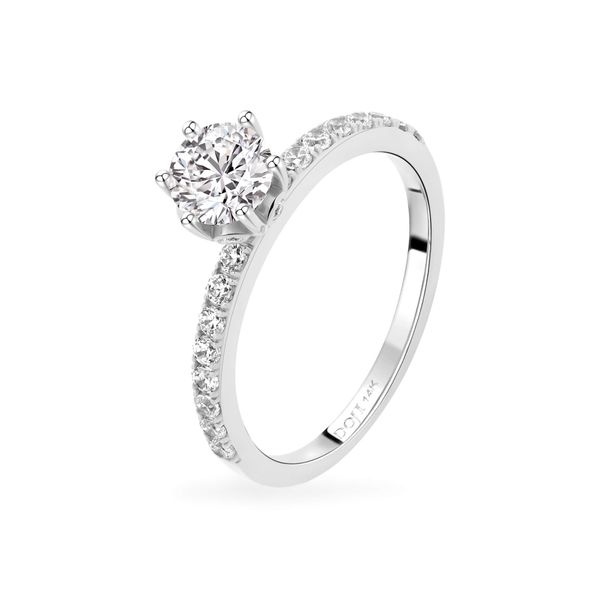 Nhẫn vàng trắng 14K gắn đá CZ DOJI AFRJ000491F2CZ1