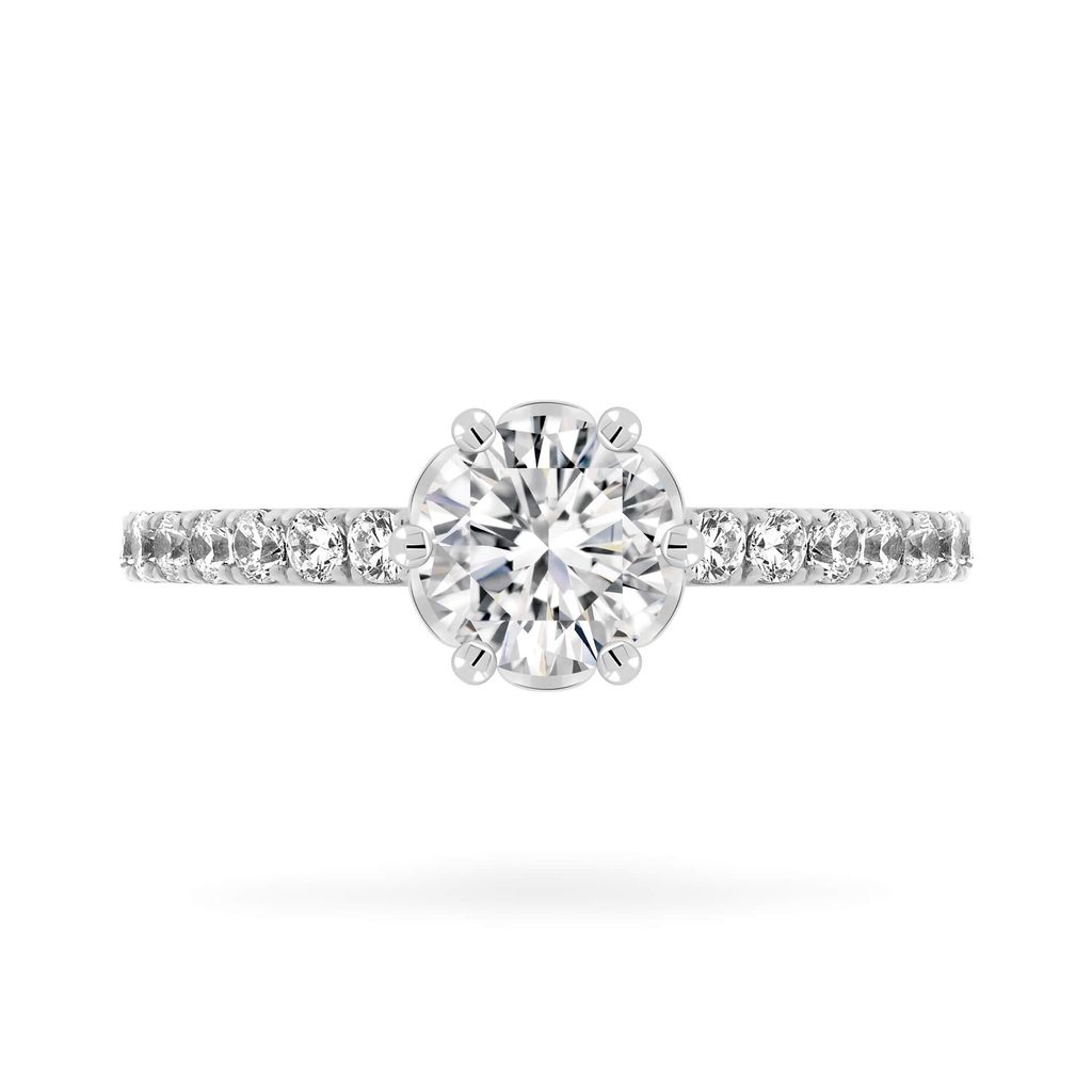 Nhẫn vàng trắng 14K gắn đá CZ DOJI AFRJ000491F2CZ1 