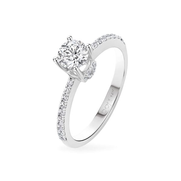 Nhẫn vàng trắng 14K gắn đá CZ DOJI AFRJ000499F2CZ1