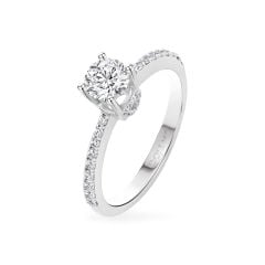 Nhẫn vàng trắng 14K gắn đá CZ DOJI AFRJ000499F2CZ1