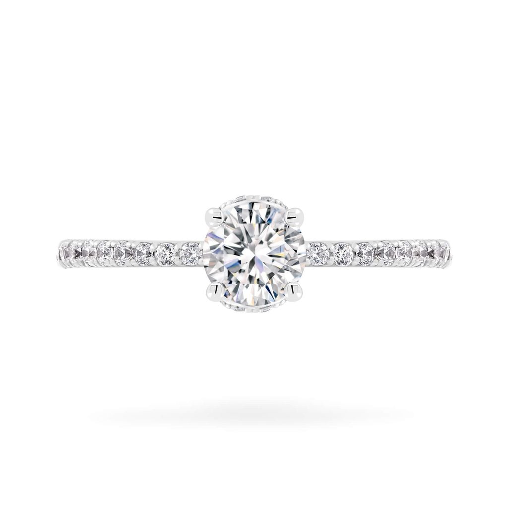 Nhẫn vàng trắng 14K gắn đá CZ DOJI AFRJ000499F2CZ1 