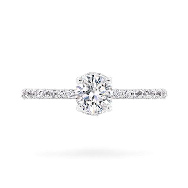 Nhẫn vàng trắng 14K gắn đá CZ DOJI AFRJ000499F2CZ1